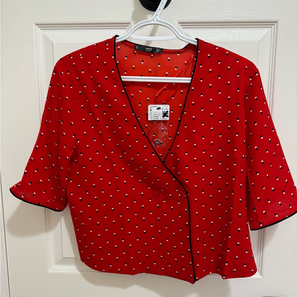 Mango (MNG) | NEW: Woman’s Relaxed Fit Dotted Blouse - Size Small